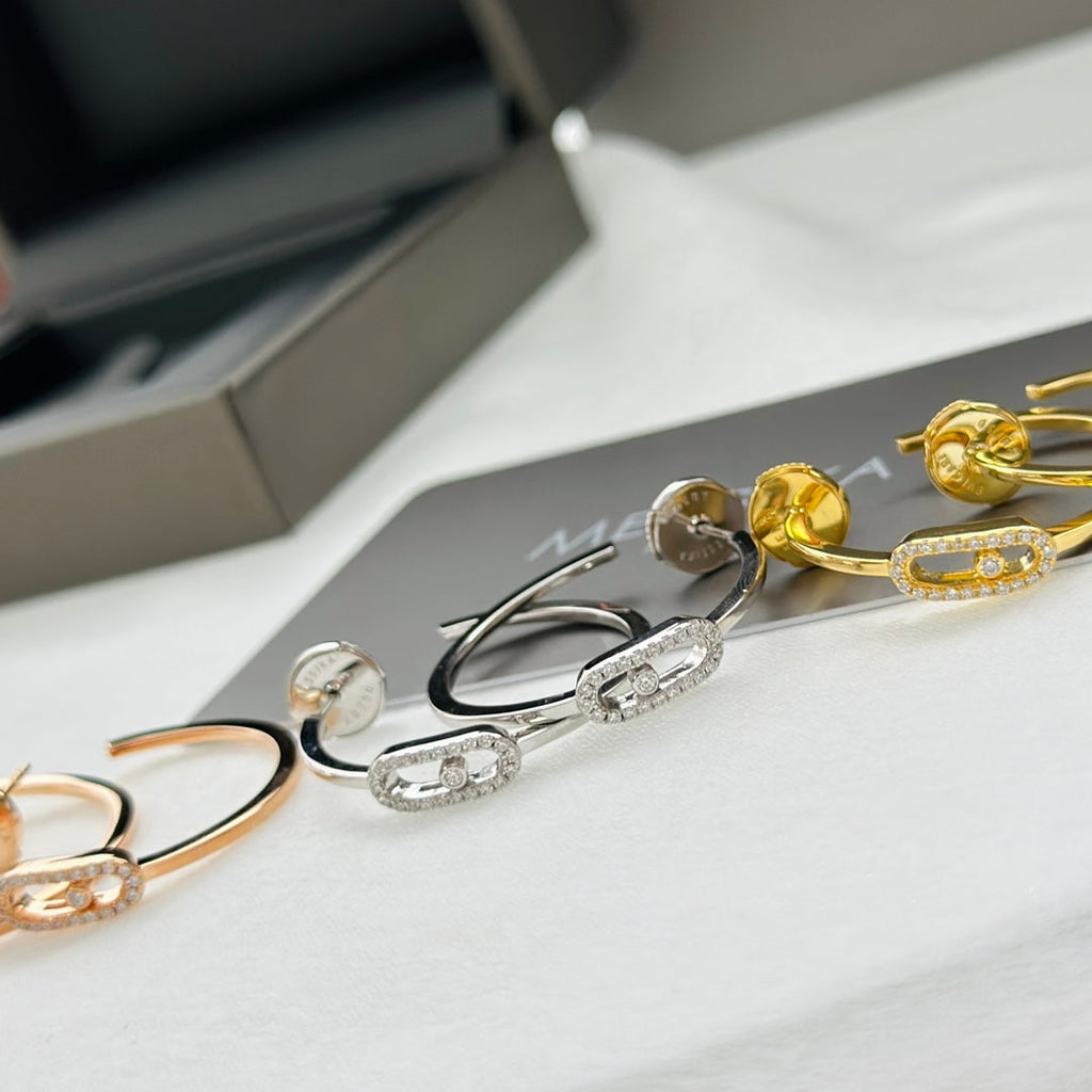 [Luxe Jewellery] CREOLES MOVE UNO PM DIAMOND EARRINGS