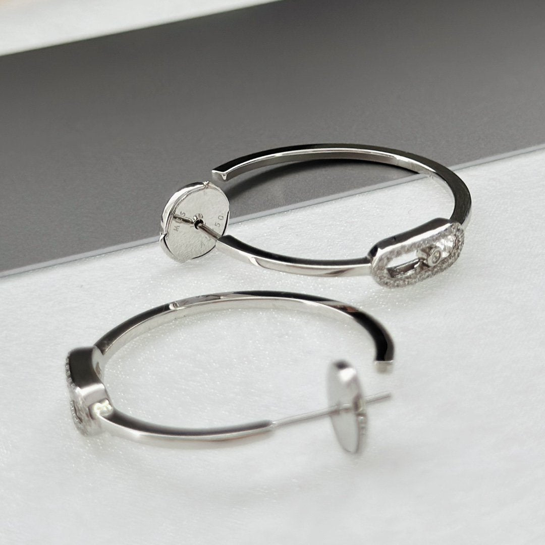 [LUXE JEWELRY]CREOLES MOVE UNO PM DIAMOND EARRINGS