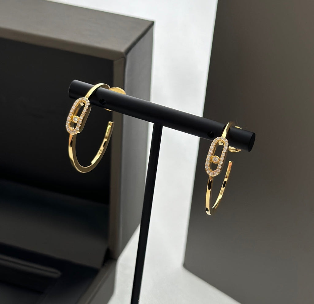 [LUXE JEWELRY]CREOLES MOVE UNO PM DIAMOND EARRINGS