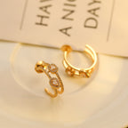 [Luxe Jewellery] CREOLES MY TWIN 2 RANGS SILVER DIAMOND EARRINGS