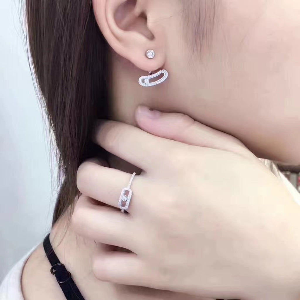 [Luxe Jewellery] MOVE UNO SILVER DIAMOND EARRINGS