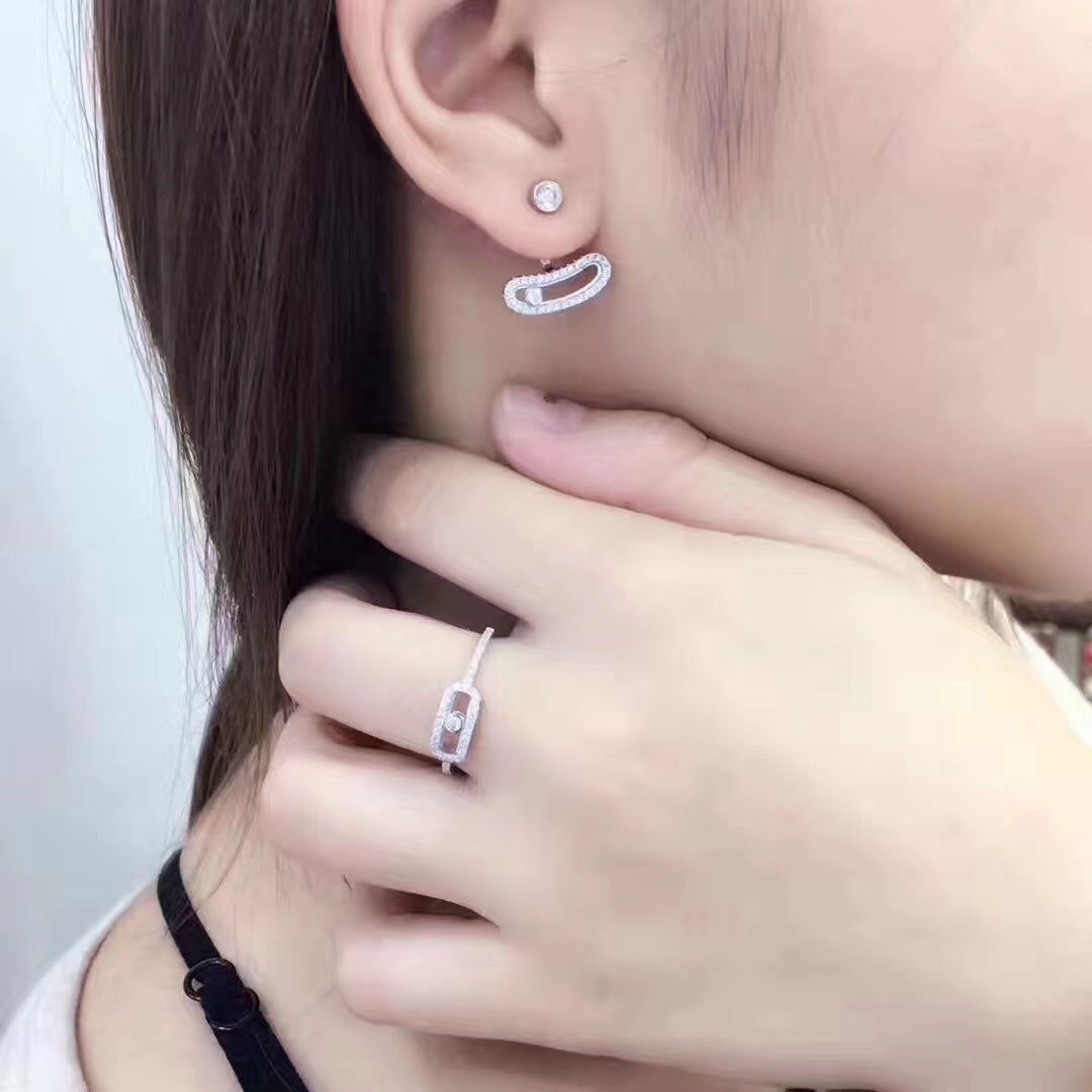 [Luxe Jewellery] MOVE UNO SILVER DIAMOND EARRINGS