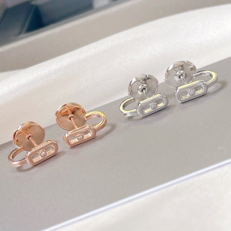 [Luxe Jewellery] CREOLES MOVE UNO MINI 1 DIAMOND EARRINGS