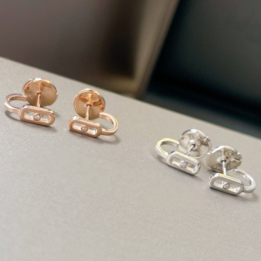 [LUXE JEWELRY]CREOLES MOVE UNO MINI 1 DIAMOND EARRINGS