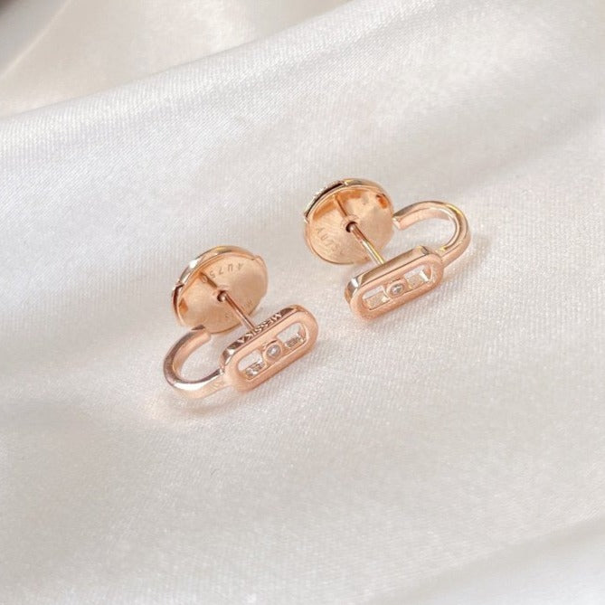 [LUXE JEWELRY]CREOLES MOVE UNO MINI 1 DIAMOND EARRINGS