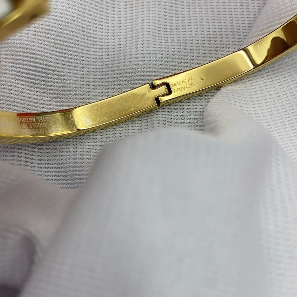 [LUXE JEWELRY]CLASSIC HM CLIC WHITE 8MM ENAMEL BRACELET