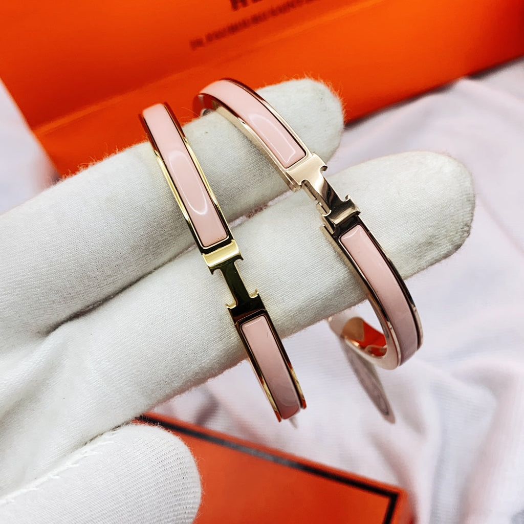 [LUXE JEWELRY]CLASSIC HM CLIC  PINK 8MM ENAMEL BRACELET