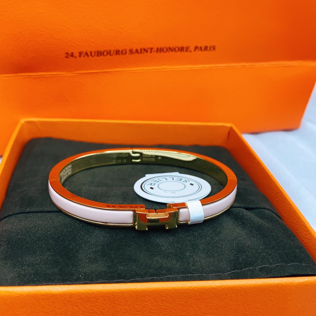 [LUXE JEWELRY]CLASSIC HM CLIC  PINK 8MM ENAMEL BRACELET