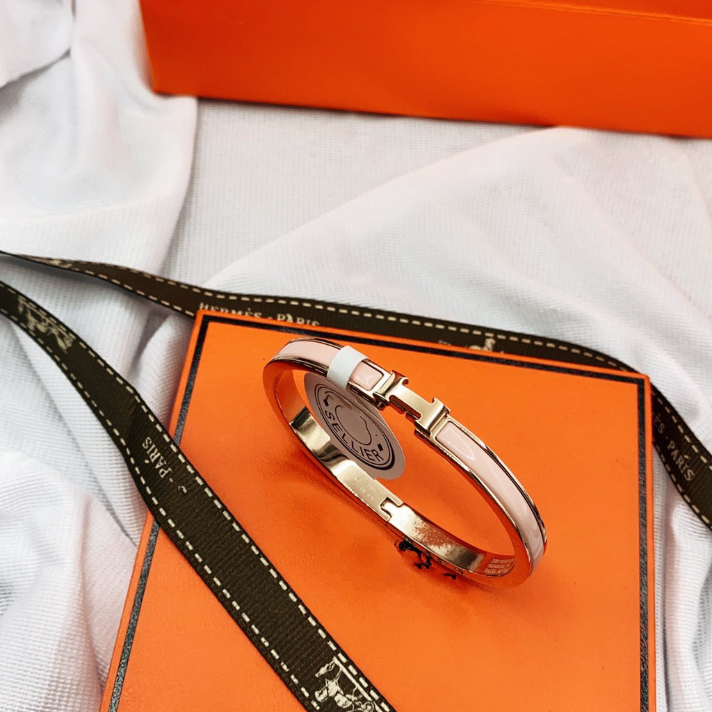 [LUXE JEWELRY]CLASSIC HM CLIC  PINK 8MM ENAMEL BRACELET