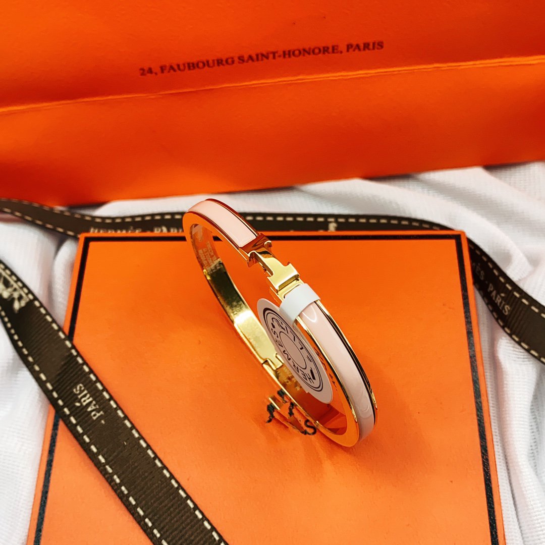 [LUXE JEWELRY]CLASSIC HM CLIC  PINK 8MM ENAMEL BRACELET