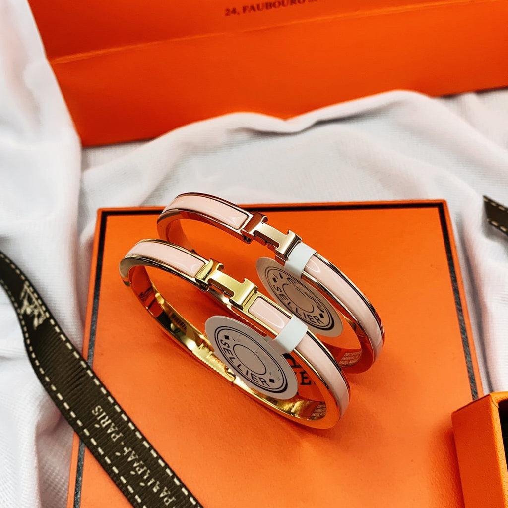 [LUXE JEWELRY]CLASSIC HM CLIC  PINK 8MM ENAMEL BRACELET