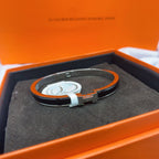 [LUXE JEWELRY]CLASSIC HM CLIC BLACK 8MM ENAMEL BRACELET