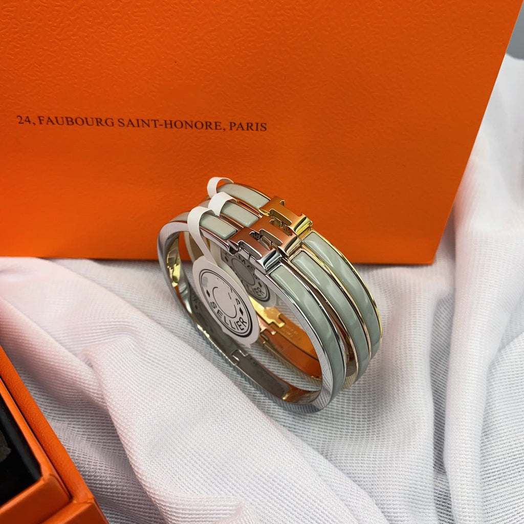 [LUXE JEWELRY]CLASSIC HM CLIC GREEN 8MM ENAMEL BRACELET