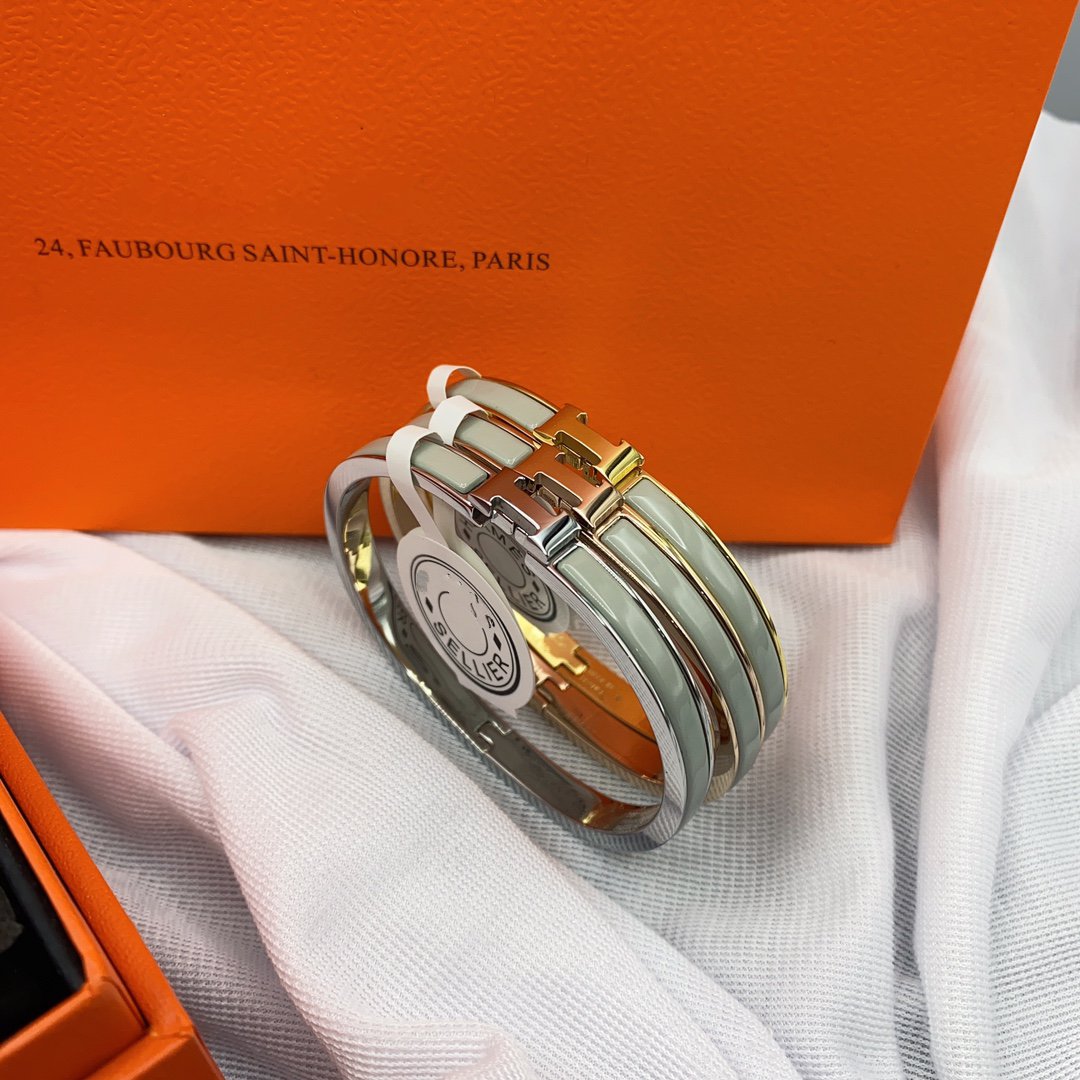 [LUXE JEWELRY]CLASSIC HM CLIC GREEN 8MM ENAMEL BRACELET
