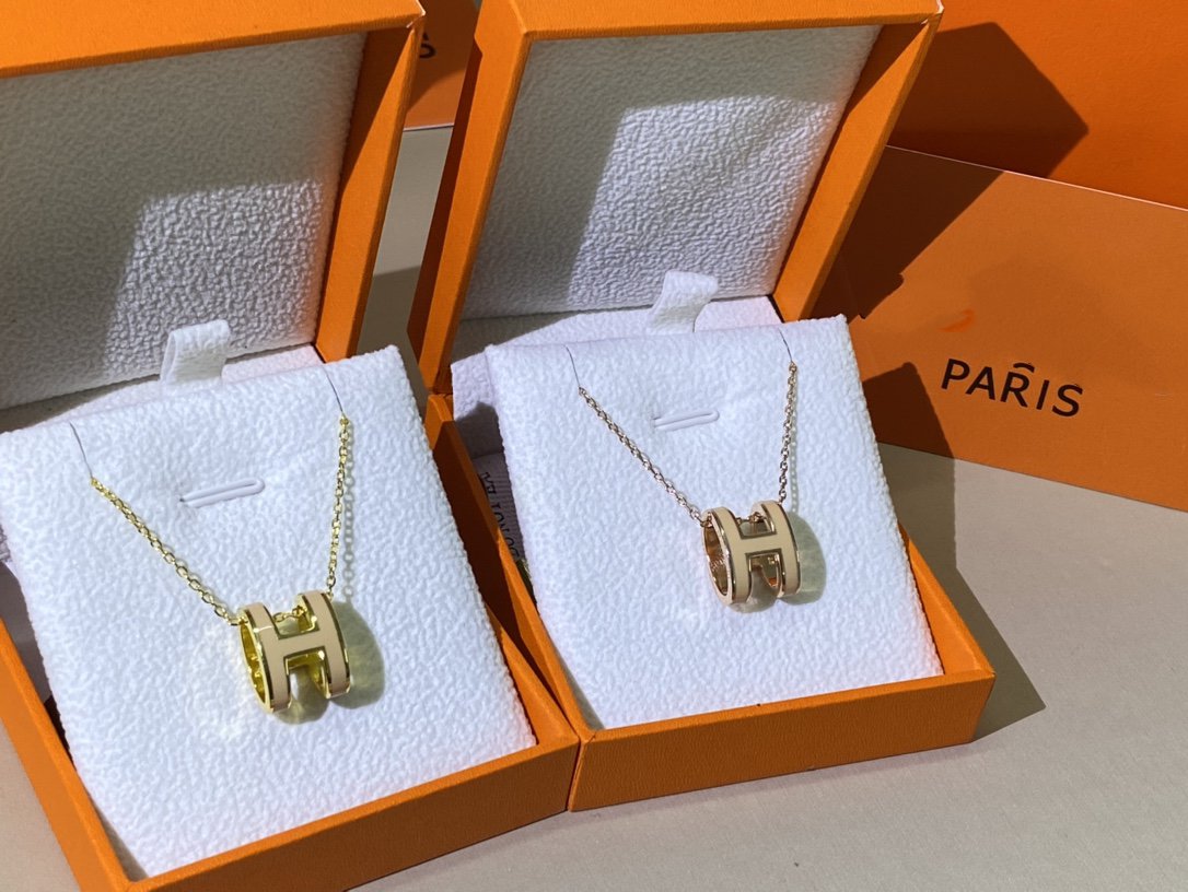 [LUXE JEWELRY]HM CLIC YELLOW ENAMEL GOLD NECKLACE