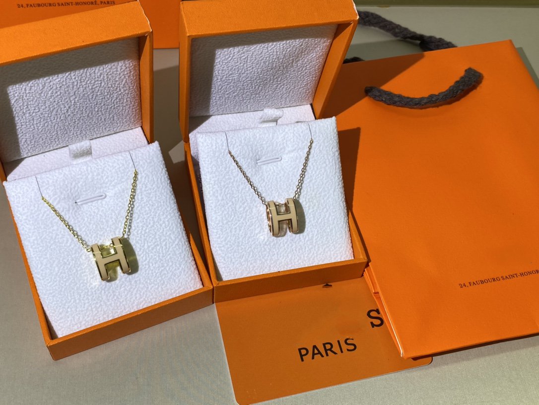 [LUXE JEWELRY]HM CLIC YELLOW ENAMEL GOLD NECKLACE