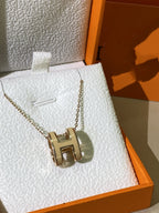 [LUXE JEWELRY]HM CLIC YELLOW ENAMEL GOLD NECKLACE