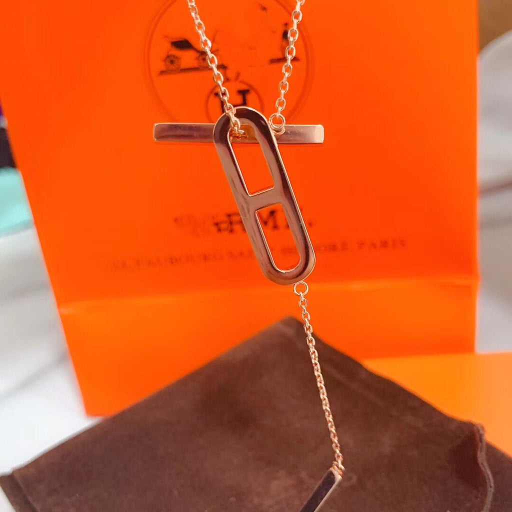 [LUXE JEWELRY]HM NECKLACE PLATINUM ROSE GOLD DIAMOND