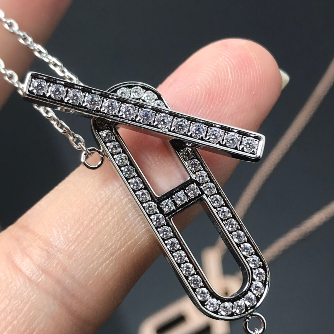 [LUXE JEWELRY]HM NECKLACE PLATINUM ROSE GOLD DIAMOND