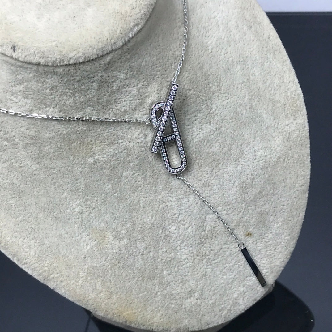 [LUXE JEWELRY]HM NECKLACE PLATINUM ROSE GOLD DIAMOND
