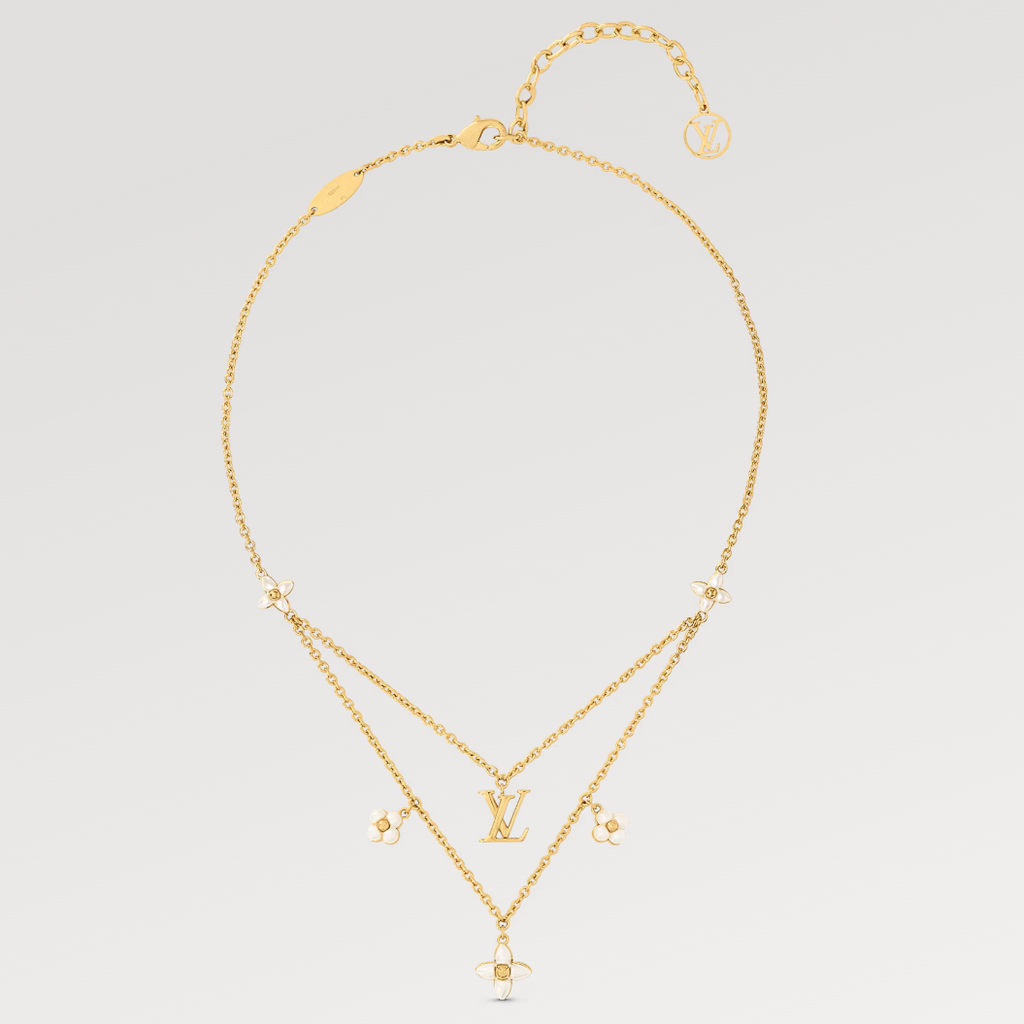 [LUXE JEWELRY]FLOWERGRAM GOLD MOP DOUBLE ROW NECKLACE