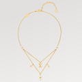 [LUXE JEWELRY]FLOWERGRAM GOLD MOP DOUBLE ROW NECKLACE