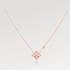 [LUXE JEWELRY]STAR PINK MOP 1 DIAMOND PINK GOLD NECKLACE