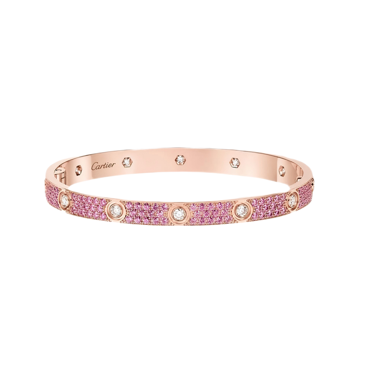 [LUXE JEWELRY]2026 PAVE GEMSTONE LOVE BRACELET 6.1MM 10 DIAMONDS