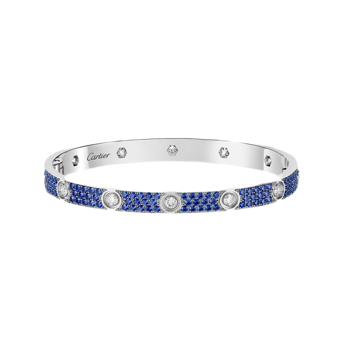 [LUXE JEWELRY]2026 PAVE GEMSTONE LOVE BRACELET 6.1MM 10 DIAMONDS