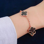 [LUXE JEWELRY] CLOVER 5 MOTIF GRAY MOP BRACELET COLLECTION