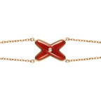 [LUXE JEWELRY]JEUX BRACELET CARNELIAN PINK GOLD 1 DIAMOND