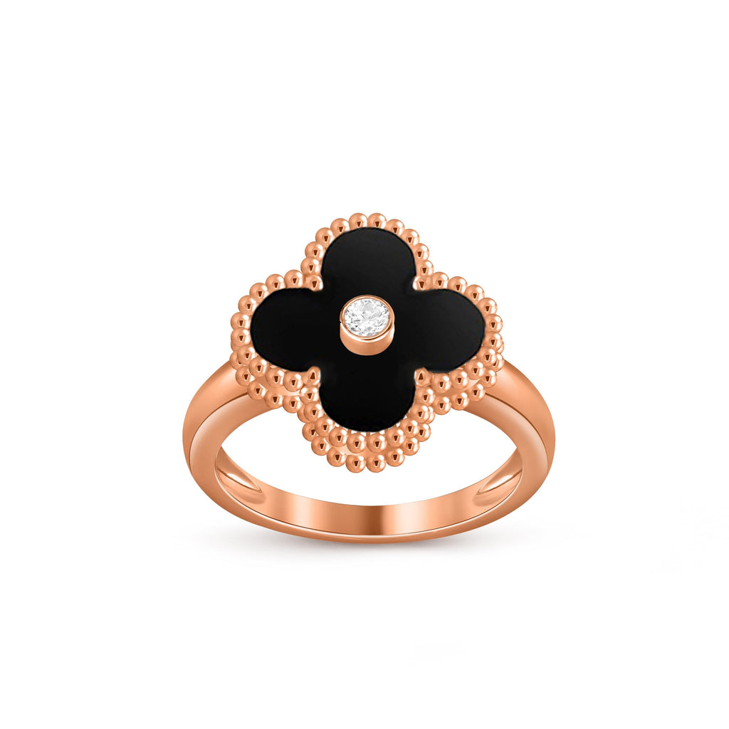 [LUXE JEWELRY]CLOVER DIAMOND RING ROSE GOLD COLLECTION