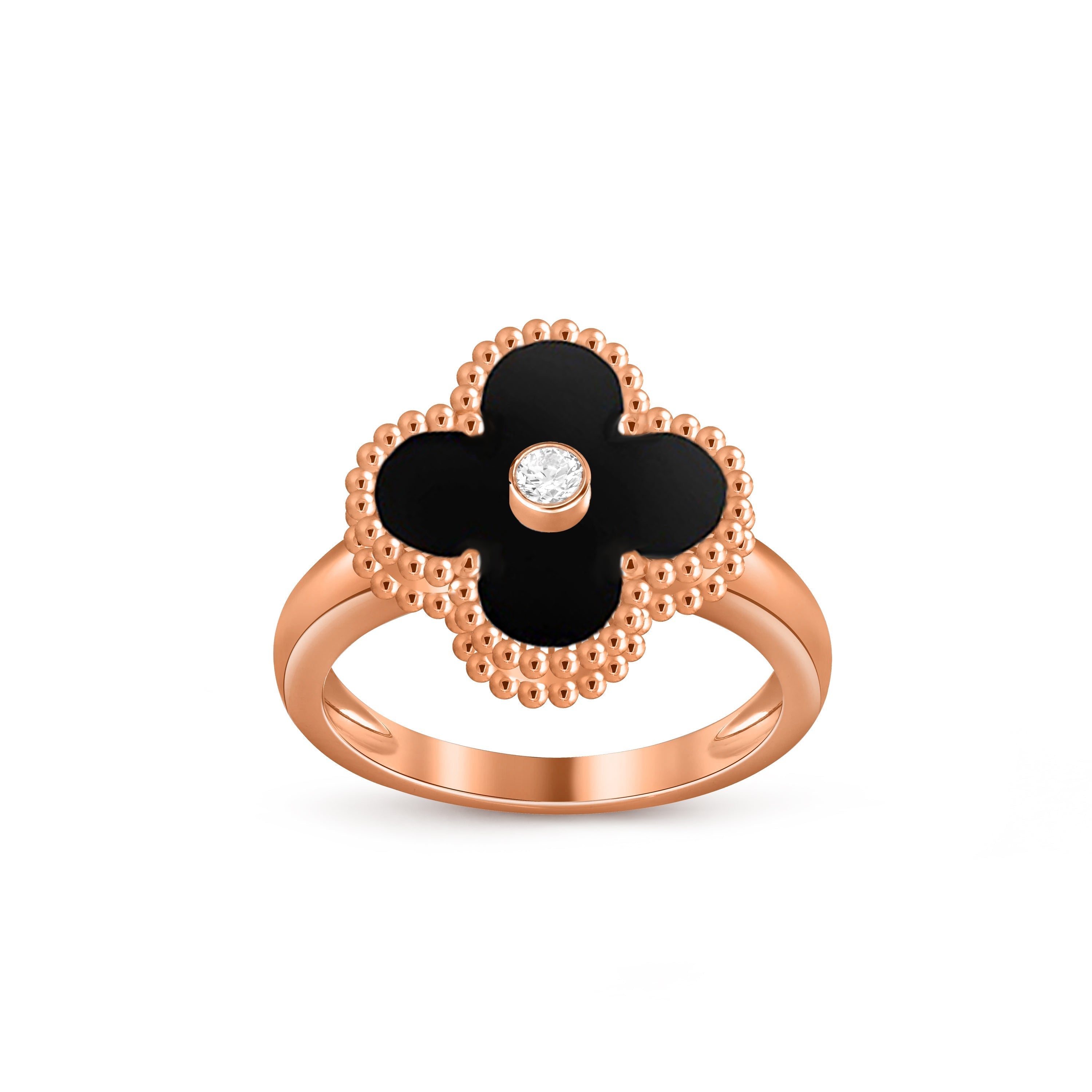 [LUXE JEWELRY]CLOVER DIAMOND RING ROSE GOLD COLLECTION