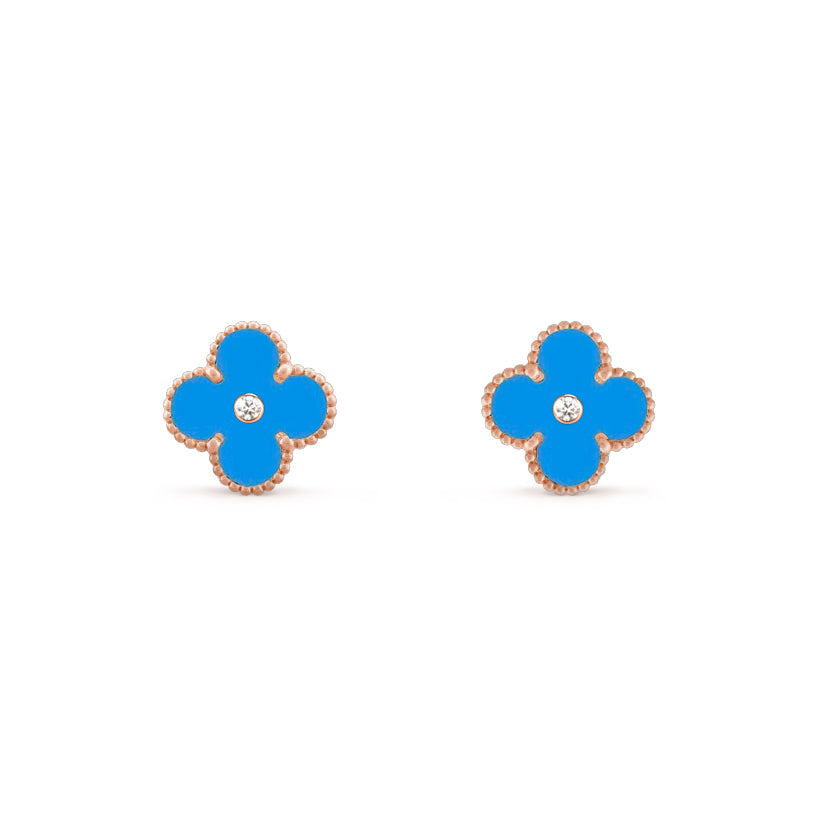 [LUXE JEWELRY]CLOVER  15MM DIAMOND EARRINGS COLLECTION
