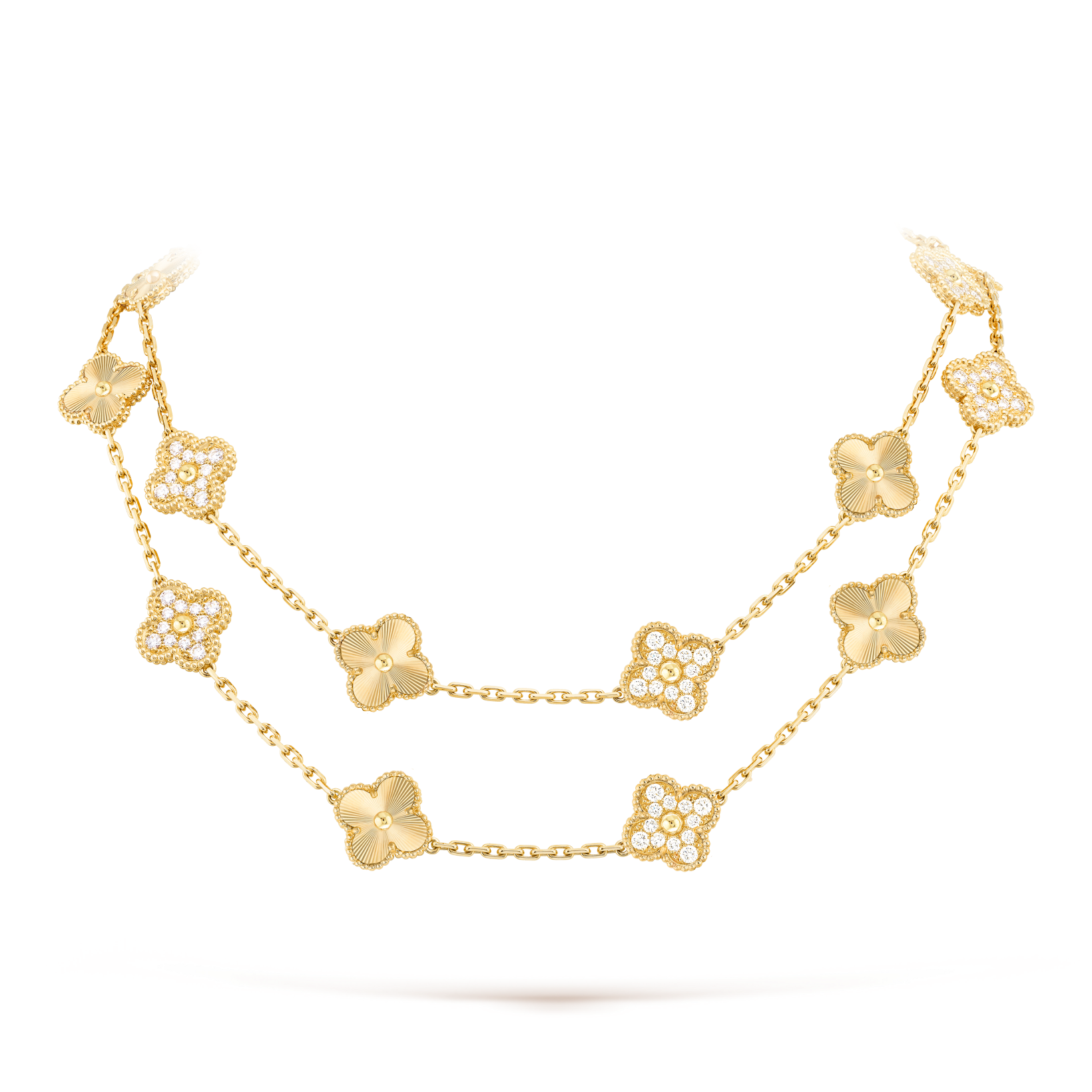 [LUXE JEWELRY]CLOVER 20 MOTIFS LASER DIAMOND NECKLACE