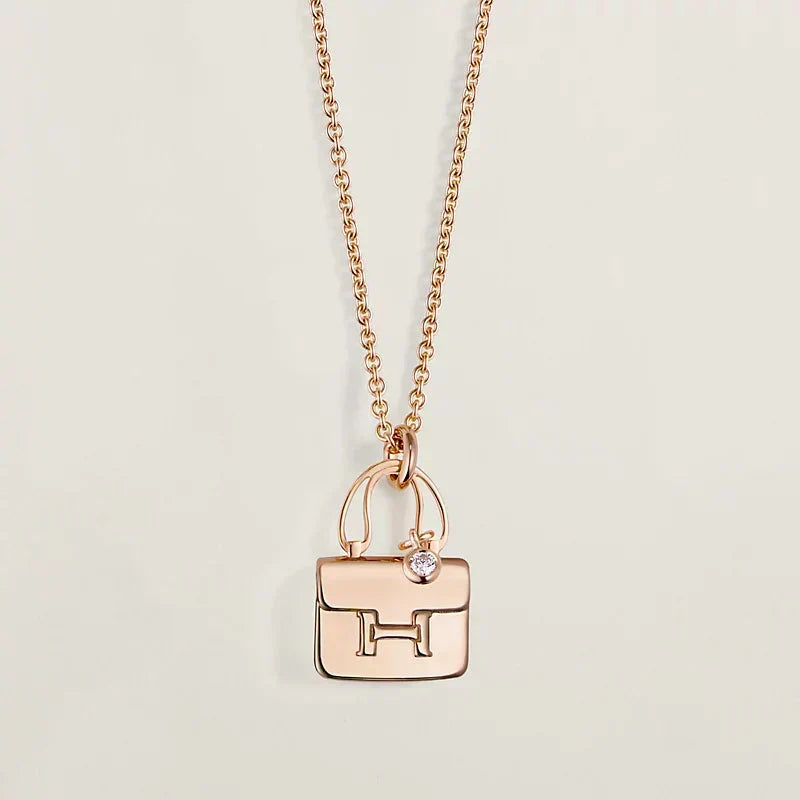 [LUXE JEWELRY]AMULETTE PEDANT ROSE GOLD NECKLACE