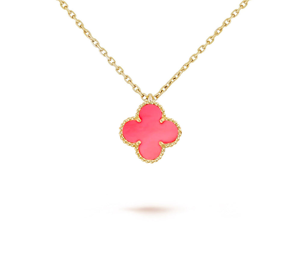 [LUXE JEWELRY]CLOVER MINI 9.5MM CARNELIANS NECKLACE COLLECTION