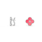[LUXE JEWELRY]CLOVER SILVER 15MM MOP DIAMOND EARRINGS COLLECTION