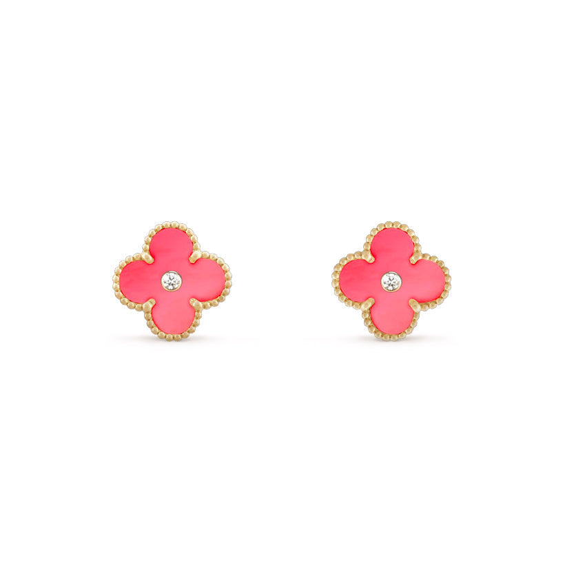 [LUXE JEWELRY]CLOVER  15MM DIAMOND EARRINGS COLLECTION
