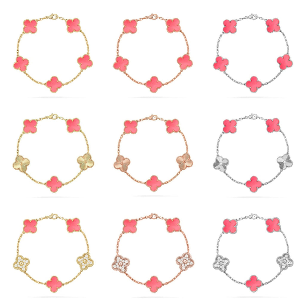 [Luxe] CLOVER 5 MOTIFS  PINK MOP BRACELET COLLECTION