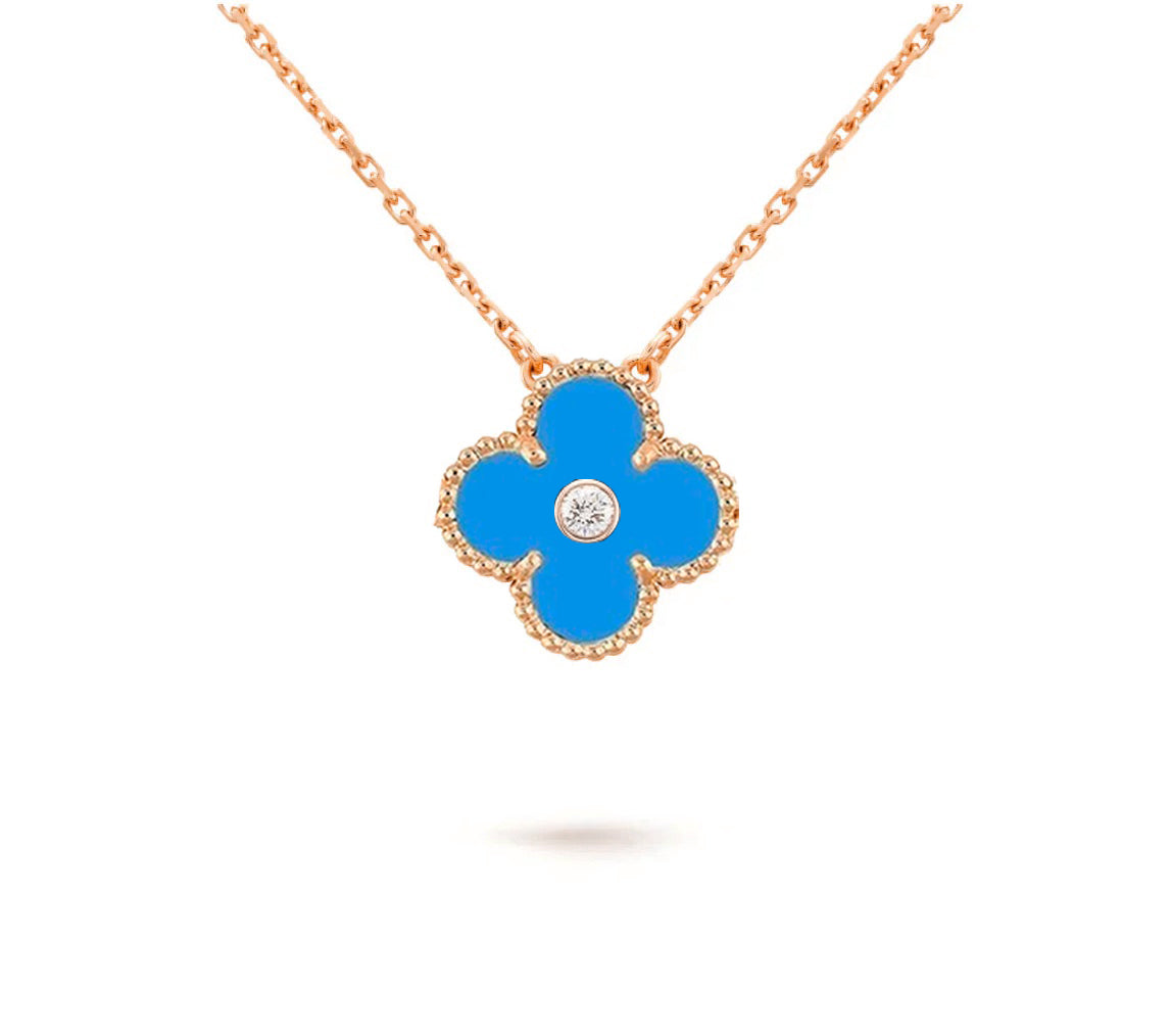 [LUXE JEWELRY]CLOVER 15MM DIAMOND SINGLE FLOWER NECKLACE COLLECTION