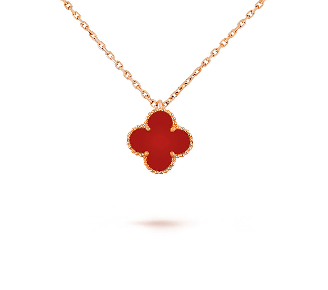 [LUXE JEWELRY]CLOVER MINI 9.5MM CARNELIANS NECKLACE COLLECTION
