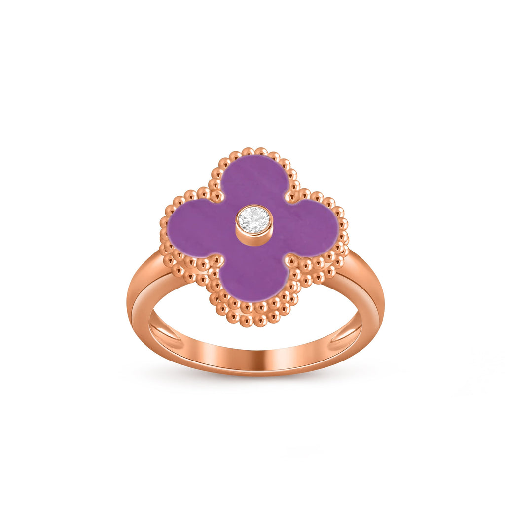 [LUXE JEWELRY]CLOVER DIAMOND RING ROSE GOLD COLLECTION