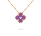 [LUXE JEWELRY]CLOVER 15MM DIAMOND SINGLE FLOWER NECKLACE COLLECTION