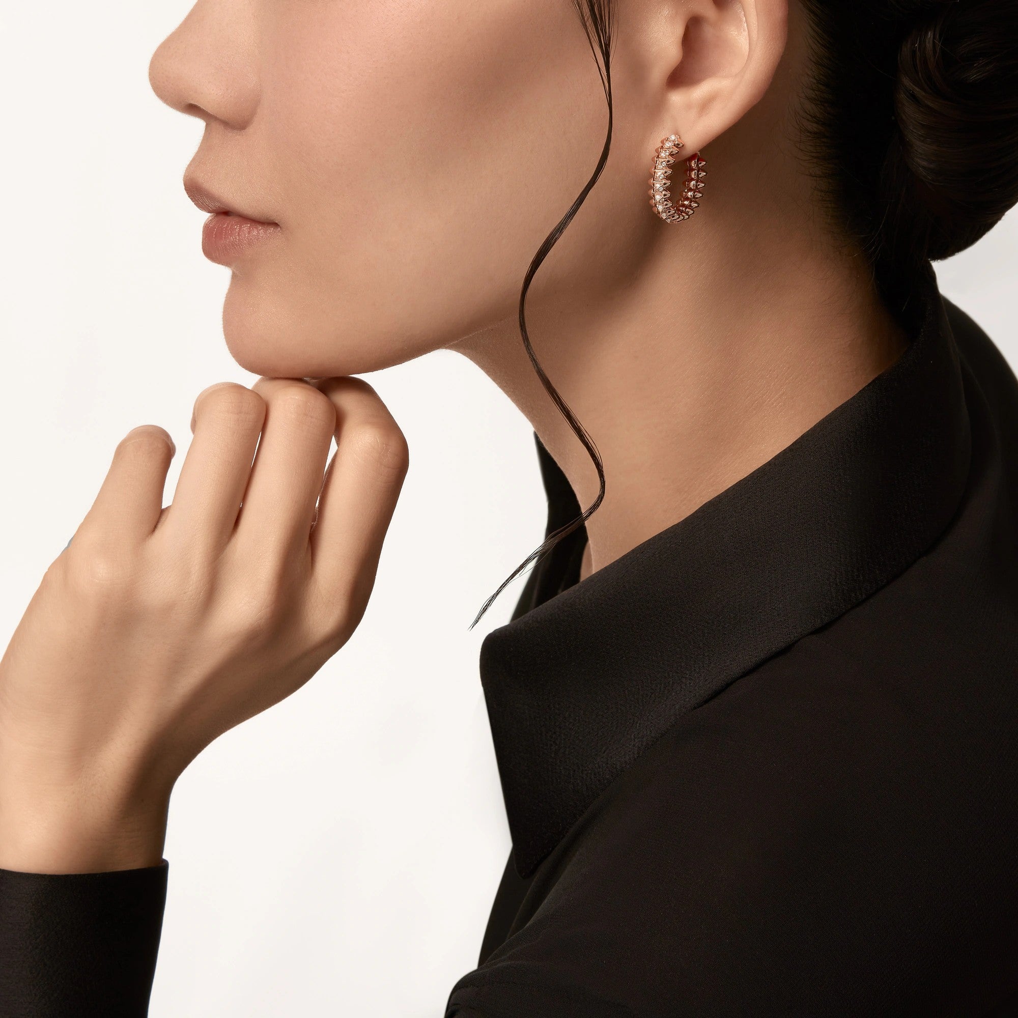 [LUXE JEWELRY] CLASH FULL DIAMOND MEDIUM EARRINGS