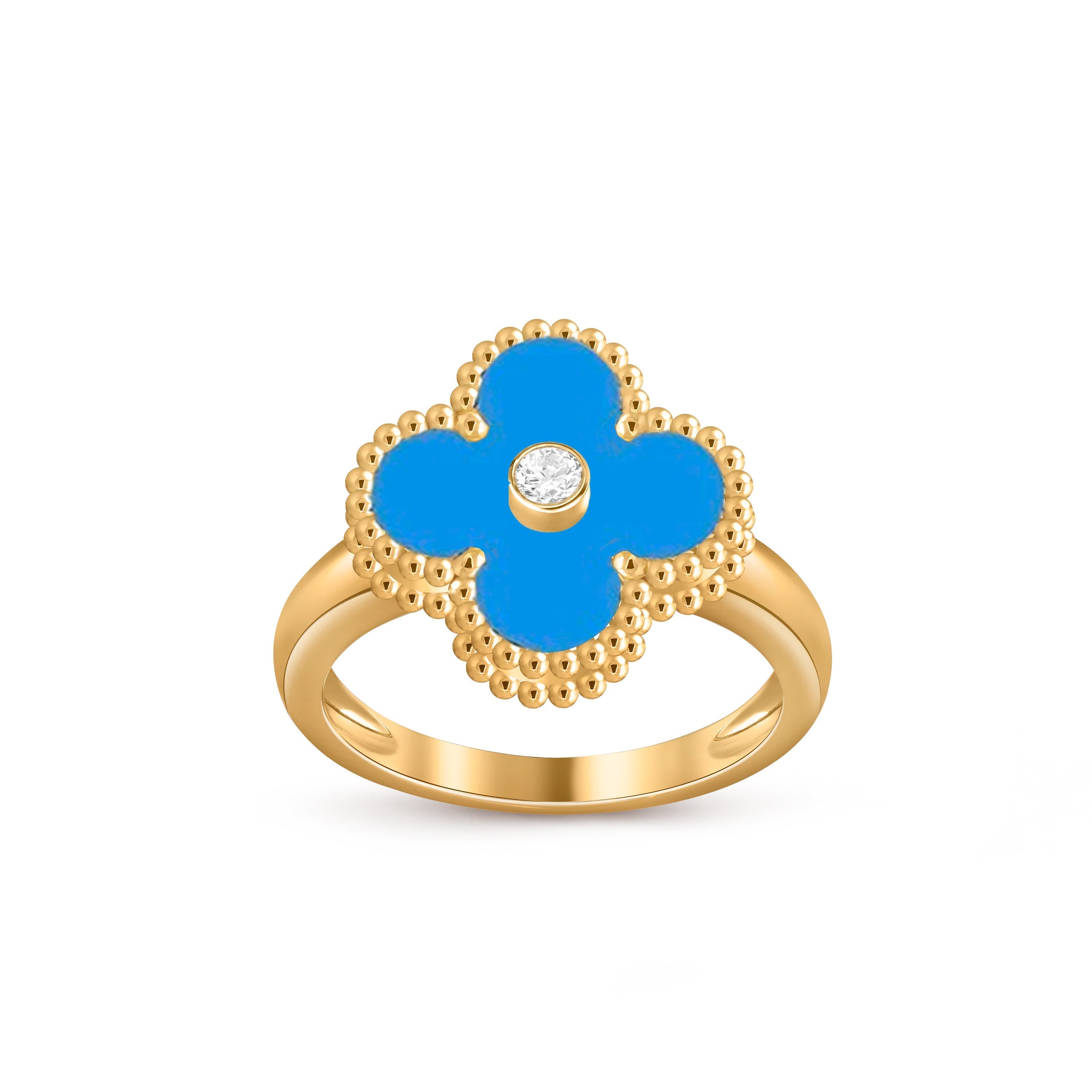 [LUXE JEWELRY]CLOVER DIAMOND RING GOLD COLLECTION