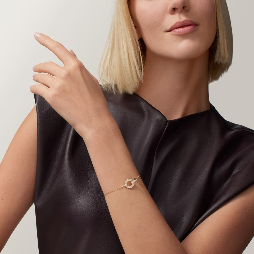 [LUXE JEWELRY] LOVE DOUBLE RING FULL DIAMOND BRACELET