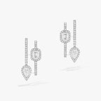 [Luxe Jewellery] CREOLES MY TWIN 2 RANGS SILVER DIAMOND EARRINGS