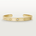 [LUXE JEWELRY] LOVE BRACELET 6.1MM 1 DIAMOND OPEN CUFF