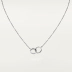 [LUXE JEWELRY] LOVE DOUBLE RING HALF DIAMOND NECKLACE